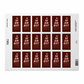 Bruin & Roze Modern Prettig Kerstfeest Etiket (Full Sheet)