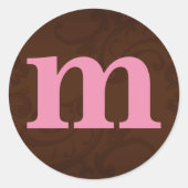 Bruin & Roze Monogram Stickers (Voorkant)