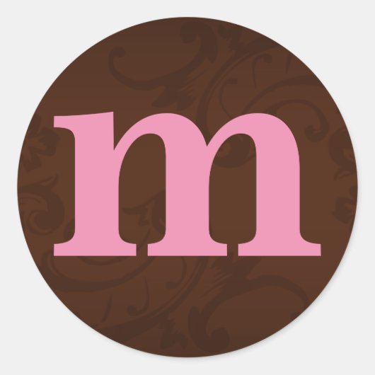 Bruin & Roze Monogram Stickers (Voorkant)