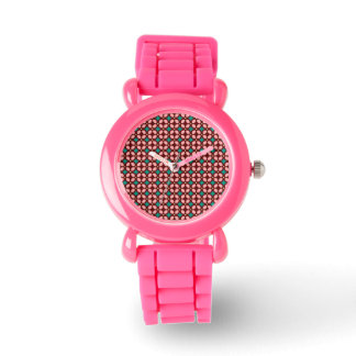 Bruin roze patroon horloge