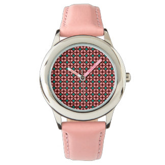 Bruin roze patroon horloge
