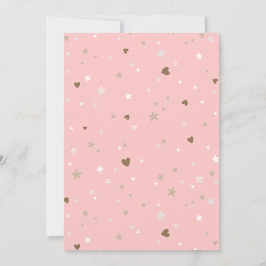 Bruin Roze Prinses Eenhoorn 1e Verjaardag Kaart (Achterkant)