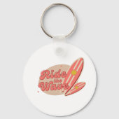 Bruin Roze Ride de Wave Sleutelhanger (Voorkant)