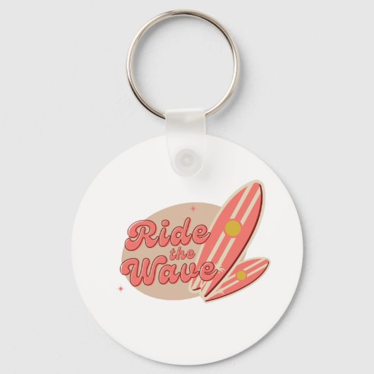 Bruin Roze  Ride de Wave Sleutelhanger (Voorkant)
