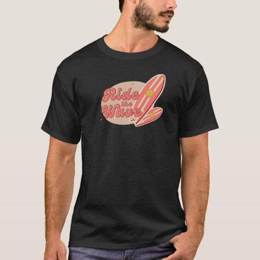 Bruin Roze  Ride the Wave T-shirt (Voorkant)