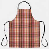 Bruin Roze Sinaasappel Crème Plaid Schort (Voorkant)