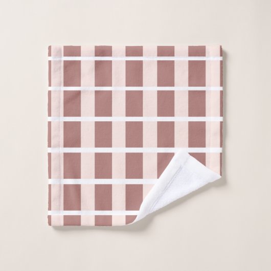 Bruin roze strepen patroon bad handdoek (Wasdoekje)