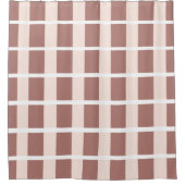 Bruin roze strepen patroon douchegordijn (Voorkant)