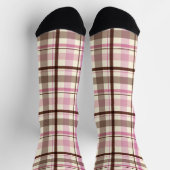 Bruin & Roze Tartan Schattig Plaid Sokken (Top)