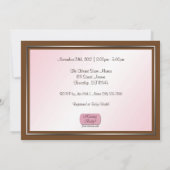 Bruin & Roze Vlinder Baby Douche Uitnodigingen (Achterkant)