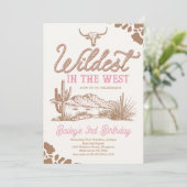 Bruin Roze Wildest Wildest in het Westen Verjaarda Kaart (Staand voorkant)