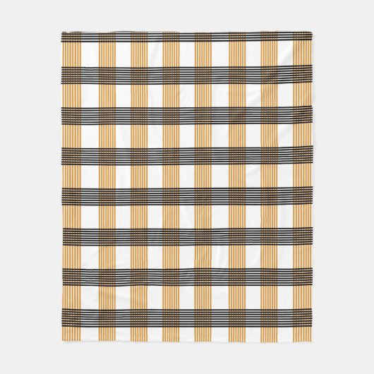 Bruin ruitpatroon fleece deken (Voorkant)