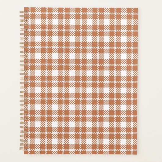 Bruin ruitpatroon planner (Voorkant)