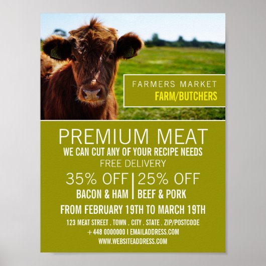 Bruin rundvee, Boer & Slager Adverteren Poster (Voorkant)