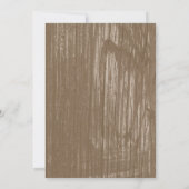 Bruin Rustic Barn Wood Wedding Invitations Kaart (Achterkant)