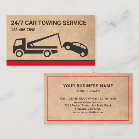 Bruin - Rustic Kraft - autosleepboot Visitekaartje (Voorkant / Achterkant)