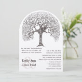 Bruin Rustic Tree Love Bird Wedland Wedding Kaart (Staand voorkant)