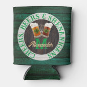 Bruin Rustic Wood Cheers Beers Shenanigans Blikjeskoeler (Voorkant)