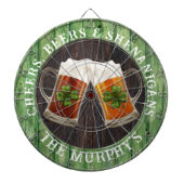 Bruin Rustic Wood Cheers Beers Shenanigans Dart Bo Dartbord (Voorkant)