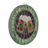 Bruin Rustic Wood Cheers Beers Shenanigans Dart Bo Dartbord (Voorkant Links)