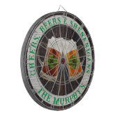 Bruin Rustic Wood Cheers Beers Shenanigans Irish Dartbord (Voorkant Links)