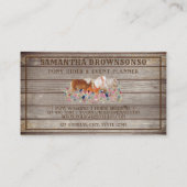Bruin Rustic Wood Ride Pony Floral Small Horse Visitekaartje (Achterkant)