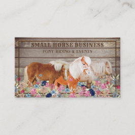 Bruin Rustic Wood Ride Pony Floral Small Horse Visitekaartje