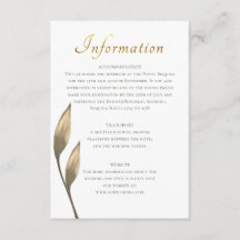 Bruin rustiek blad goud script gast informatie