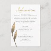 Bruin rustiek blad goud script gast informatie informatiekaartje (Voorkant)