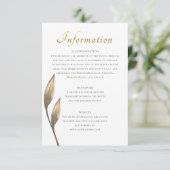 Bruin rustiek blad goud script gast informatie informatiekaartje (Staand voorkant)