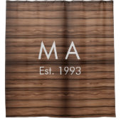 Bruin rustiek boho naam toevoegen letter jaar datu douchegordijn (Voorkant)