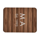 Bruin rustiek boho naam toevoegen letter jaar datu magneet (Horizontaal)