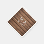 Bruin rustiek boho naam toevoegen letter jaar datu servet (Hoek)