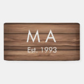 Bruin rustiek boho naam toevoegen letter jaar datu spandoek (Horizontaal)