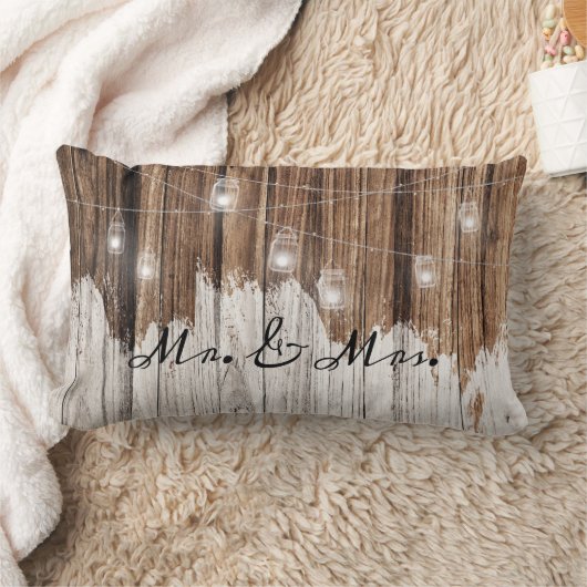 Bruin rustiek hout met verlichte aanpasbare letter kussen (Deken)