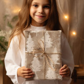 Bruin Rustiek Kerstmis Winter Village Cadeaupapier