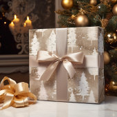 Bruin Rustiek Kerstmis Winter Village Cadeaupapier