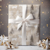 Bruin rustiek Kerstwinter Beer Cadeaupapier