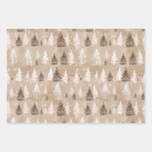 Bruin rustiek Kerstwinter Beer Inpakpapier Vel (Voorkant)