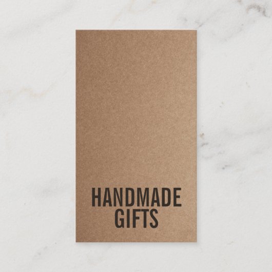Bruin Rustiek kraftpapier papier diy handgemaakt k Visitekaartje (Voorkant)