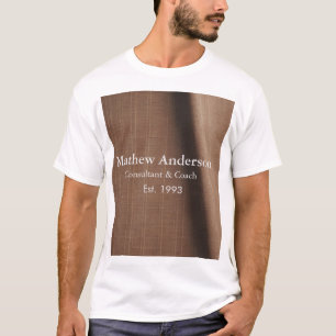 Bruin rustiek linnen beige  bedrukt voeg naam toe t-shirt