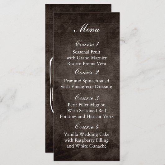 Bruin rustiek Mason Jar bruiloft menu (Voorkant / Achterkant)