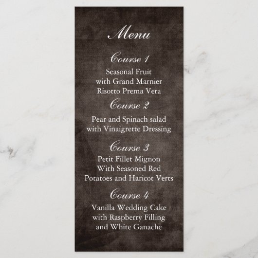 Bruin rustiek Mason Jar bruiloft menu (Voorkant)