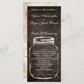 bruin rustiek metselaarpotje Bruiloft programma Programmakaart (Voorkant / Achterkant)