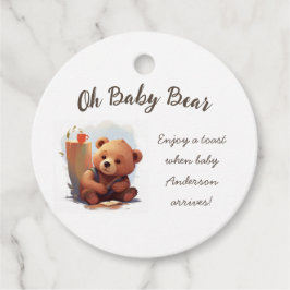 Bruin rustiek welp Beer Baby shower Bedankjes Labels