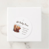 Bruin rustiek welp Beer Baby shower Bedankjes Labels (In situ)