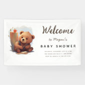 Bruin rustiek welp Beer Baby shower Spandoek (Horizontaal)