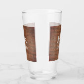 Bruin rustieke baksteen voeg naam letter jaardatum glas (Rechts)
