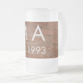 Bruin rustieke baksteen voeg naam letter jaardatum matglas bierpul (Voorkant rechts)