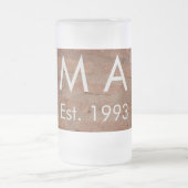 Bruin rustieke baksteen voeg naam letter jaardatum matglas bierpul (Center)